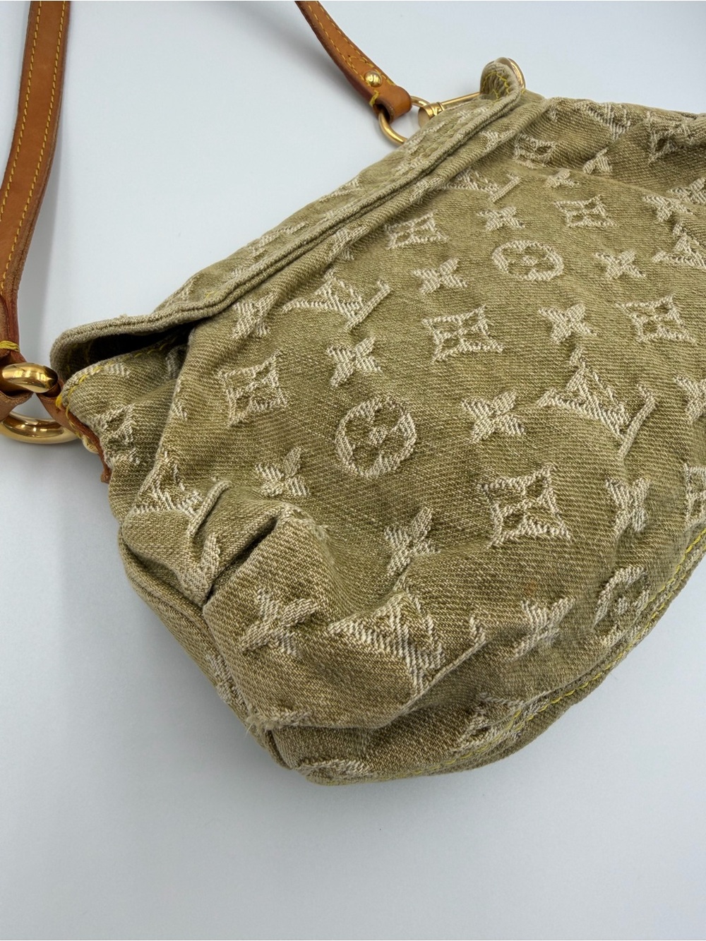 LOUIS VUITTON RARE vintage khaki denim green pleaty - Picture 7 of 16